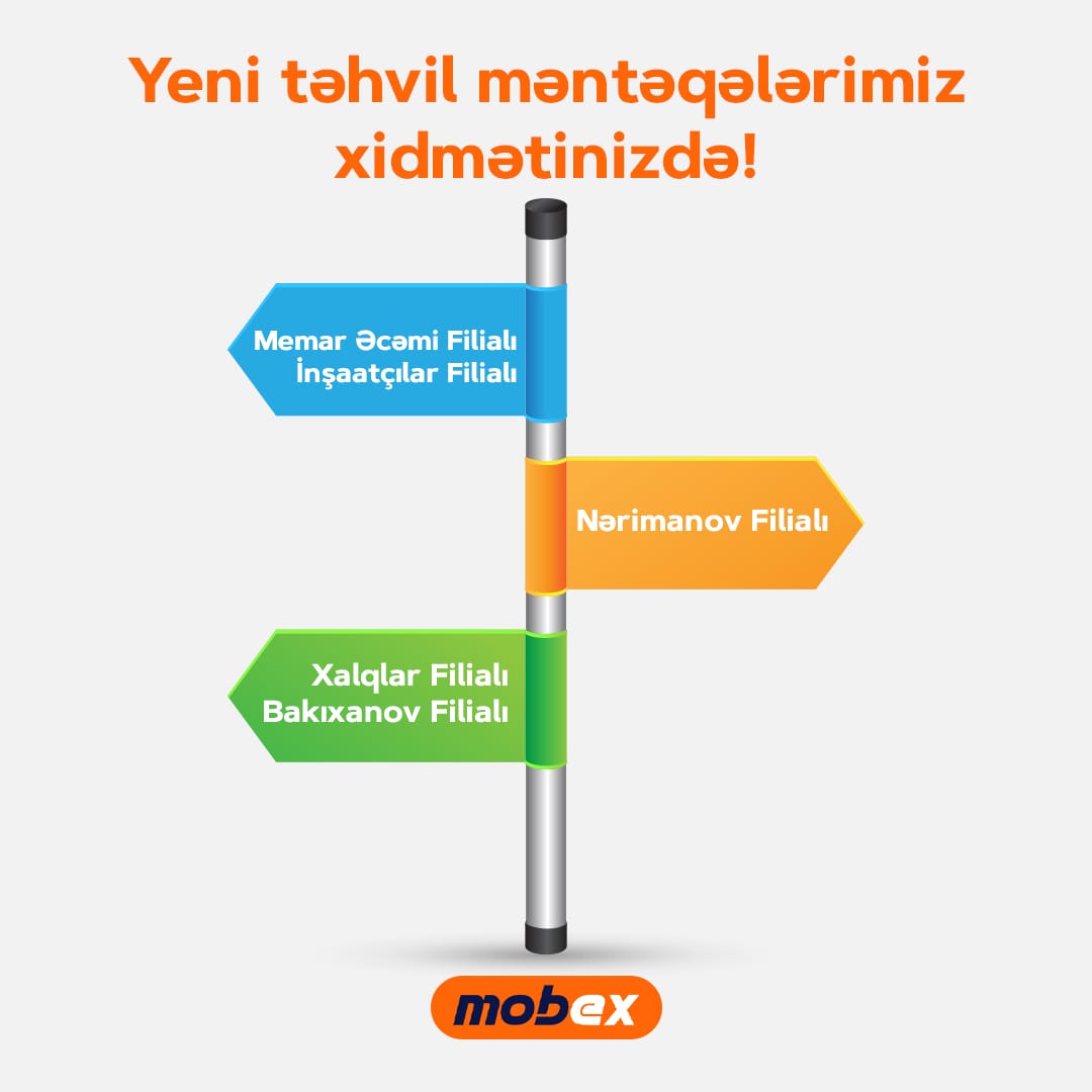 📢 Mobex yeni təhvil məntəqələri ilə xidmətinizdədir.😍🤗